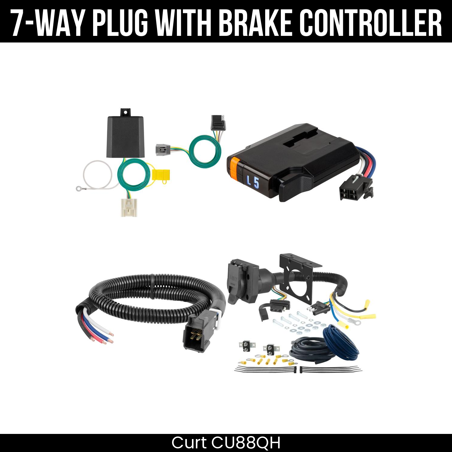 Trailer Wiring 7-Way Plug w/ Bracket , Discovery Next Brake Control
