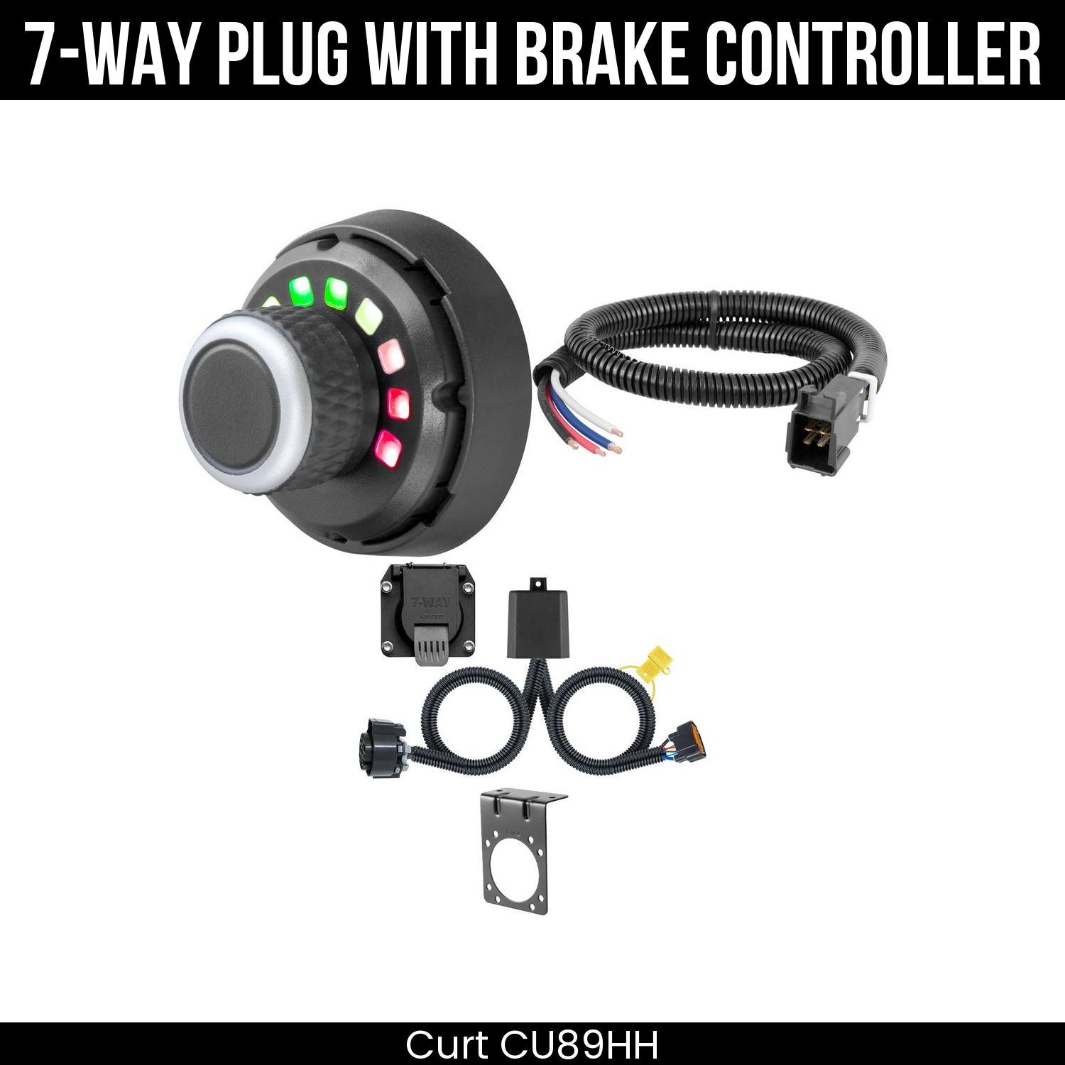 Trailer Wiring 7-Way Plug w/ Bracket , Spectrum Brake Control