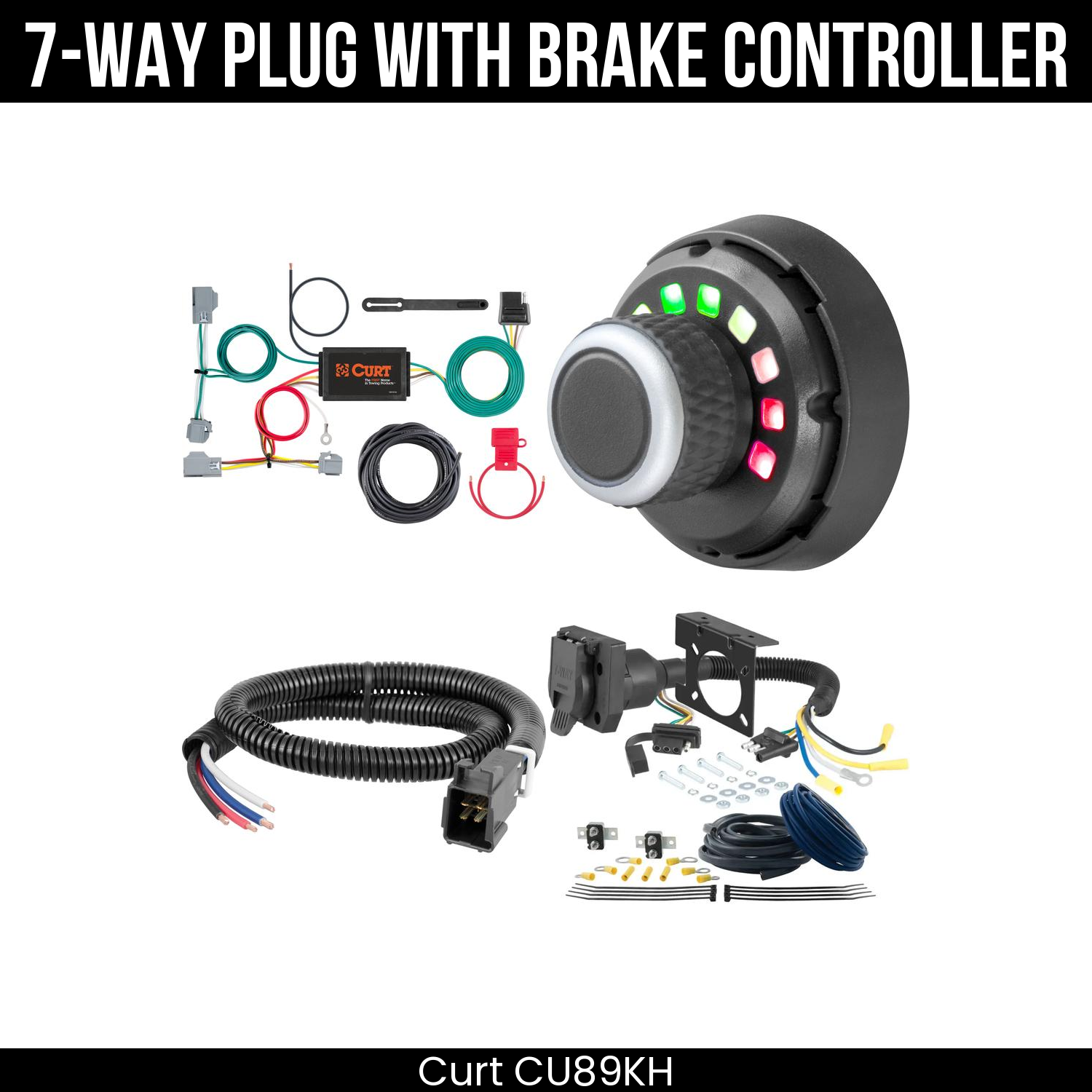Trailer Wiring 7-Way Plug w/ Bracket , Spectrum Brake Control