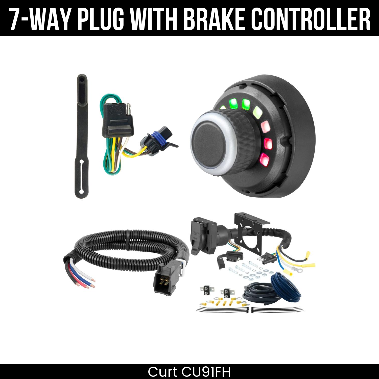 Trailer Wiring 7-Way Plug w/ Bracket , Spectrum Brake Control