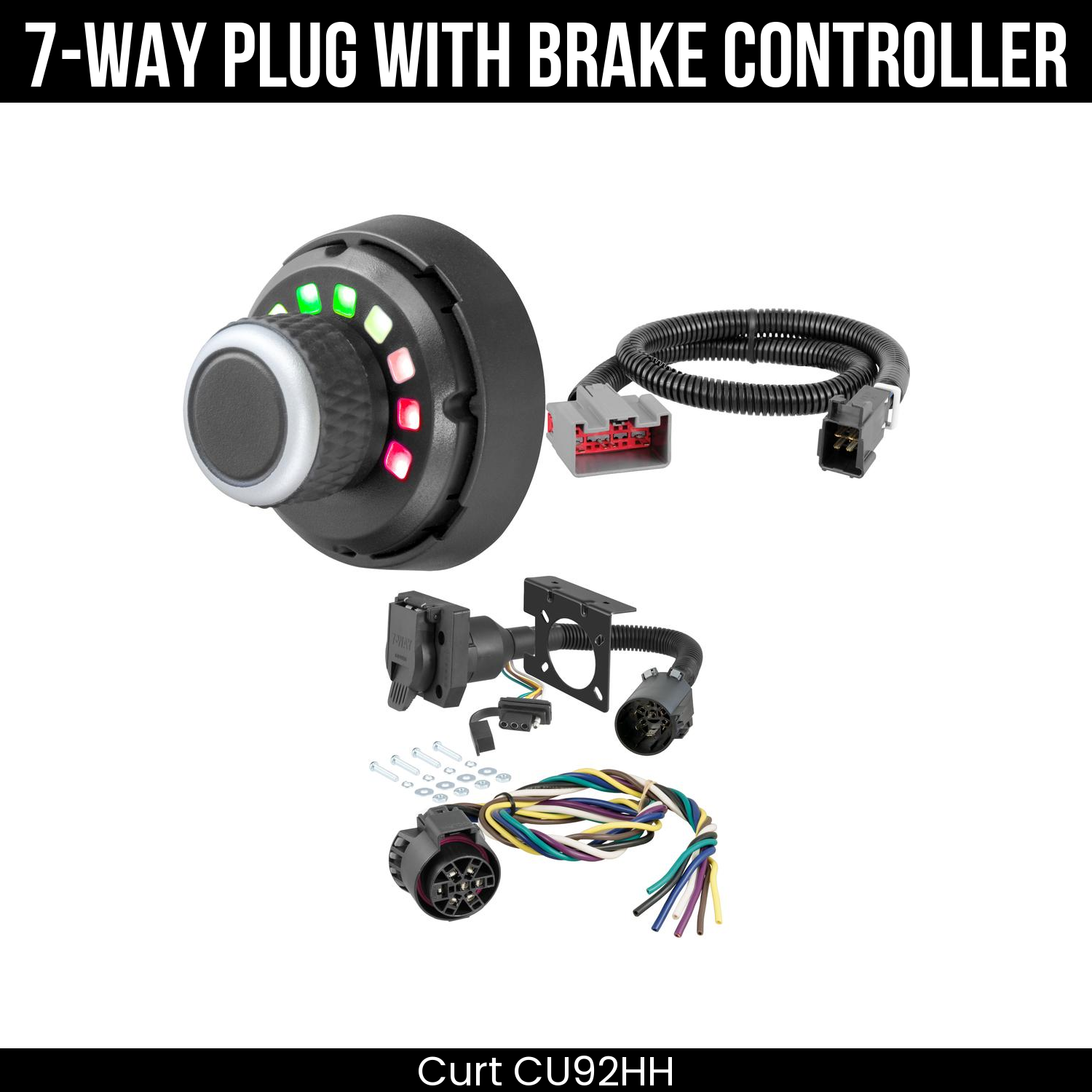 Trailer Wiring 7-Way Plug w/ Bracket , Spectrum Brake Control