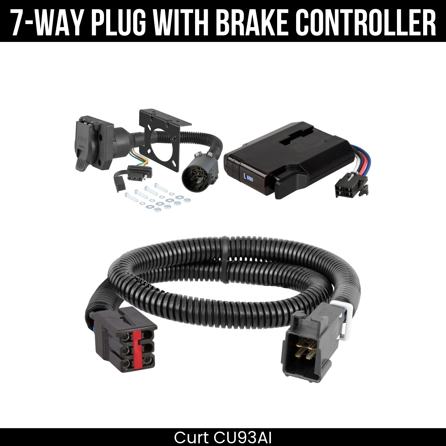 Trailer Wiring 7-Way Plug w/ Bracket , Venturer Brake Control