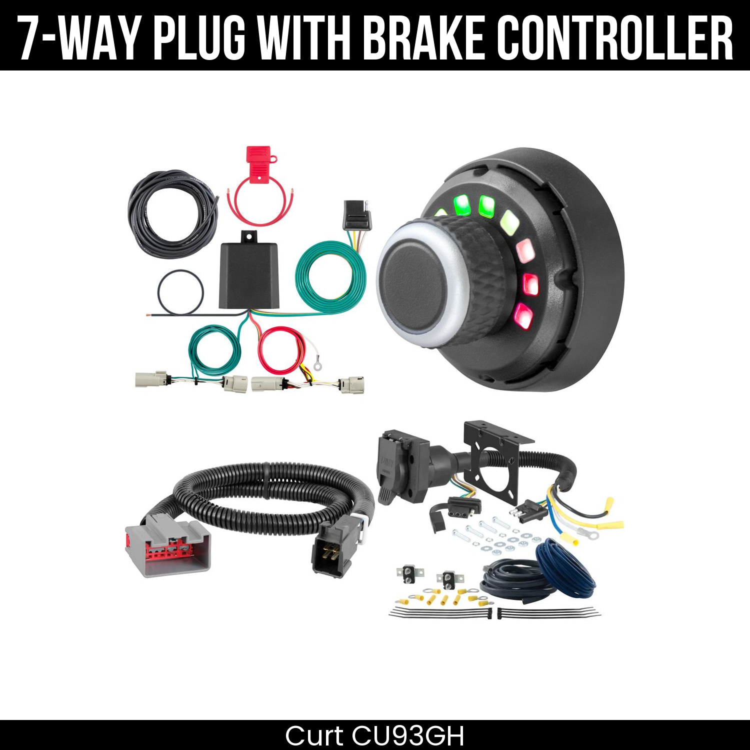 Trailer Wiring 7-Way Plug w/ Bracket , Spectrum Brake Control