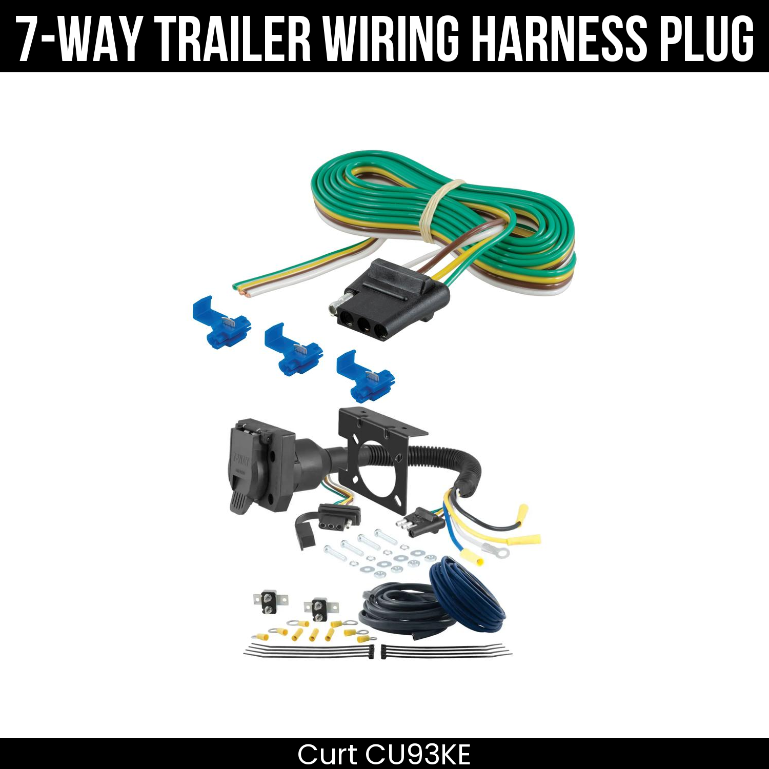 Trailer Wiring 7-Way Plug w/ Bracket