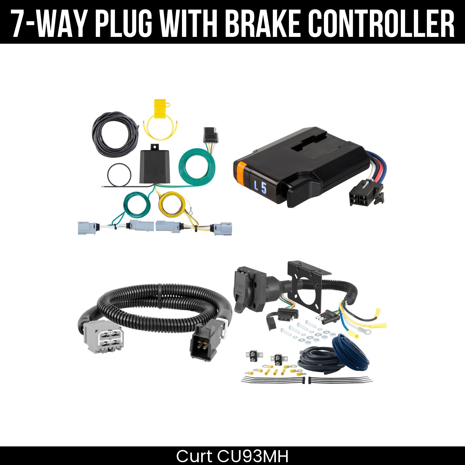Trailer Wiring 7-Way Plug w/ Bracket , Discovery Next Brake Control