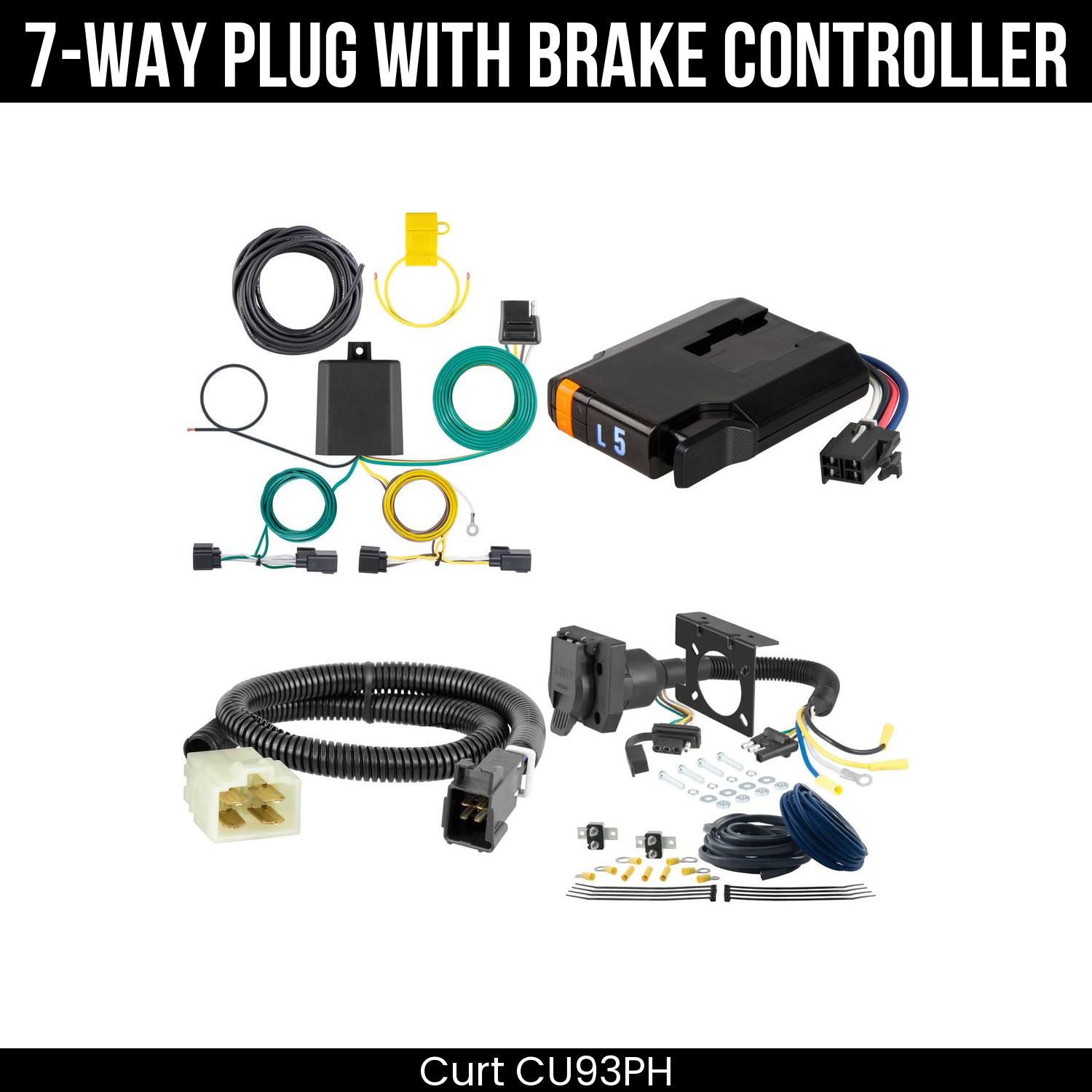 Trailer Wiring 7-Way Plug w/ Bracket , Discovery Next Brake Control