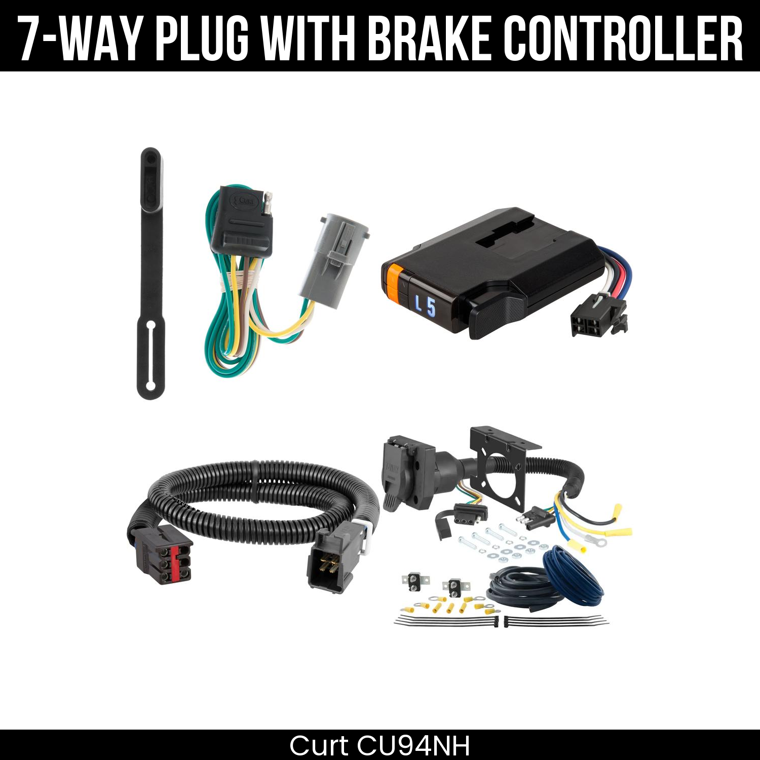 Trailer Wiring 7-Way Plug w/ Bracket , Discovery Next Brake Control