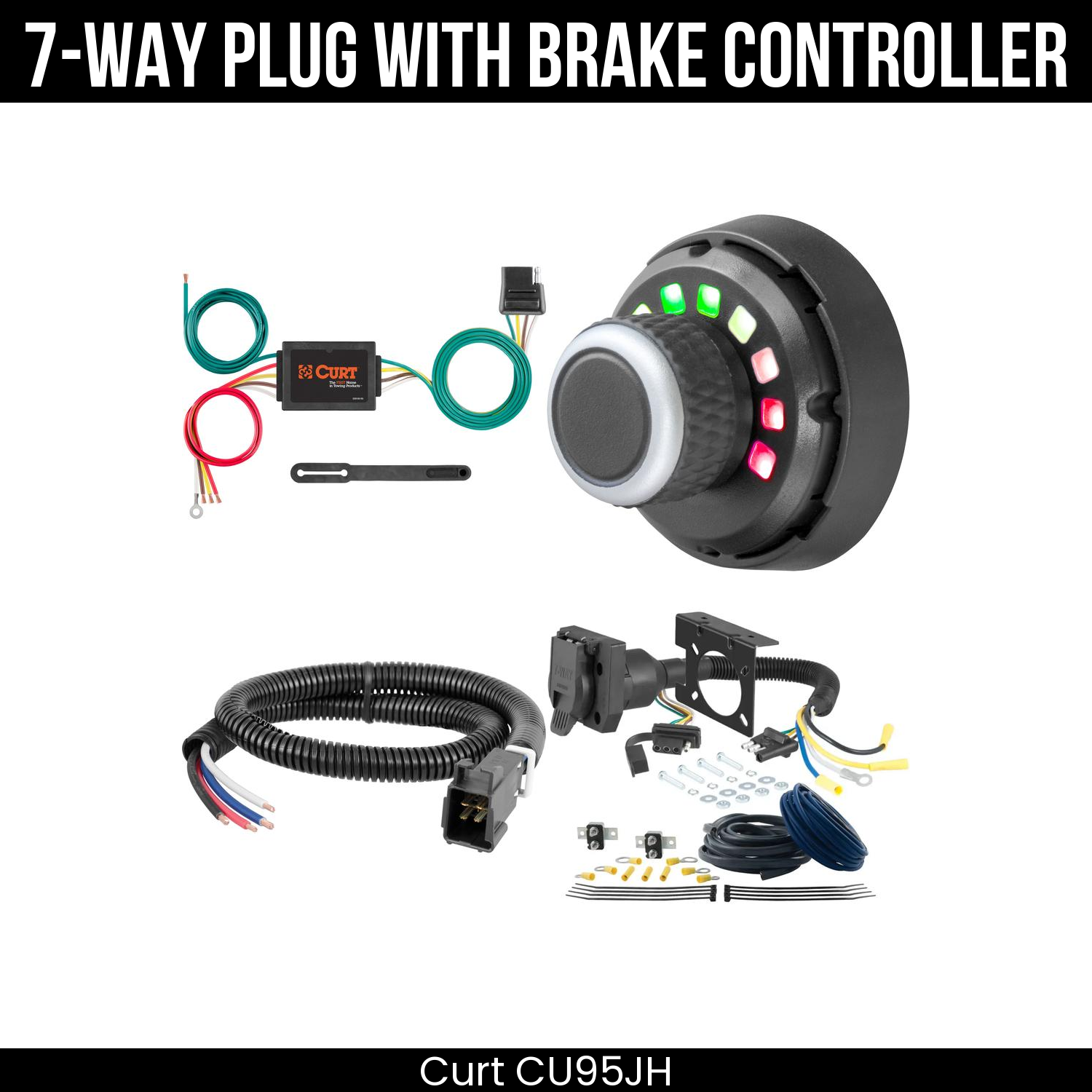 Trailer Wiring 7-Way Plug w/ Bracket , Spectrum Brake Control