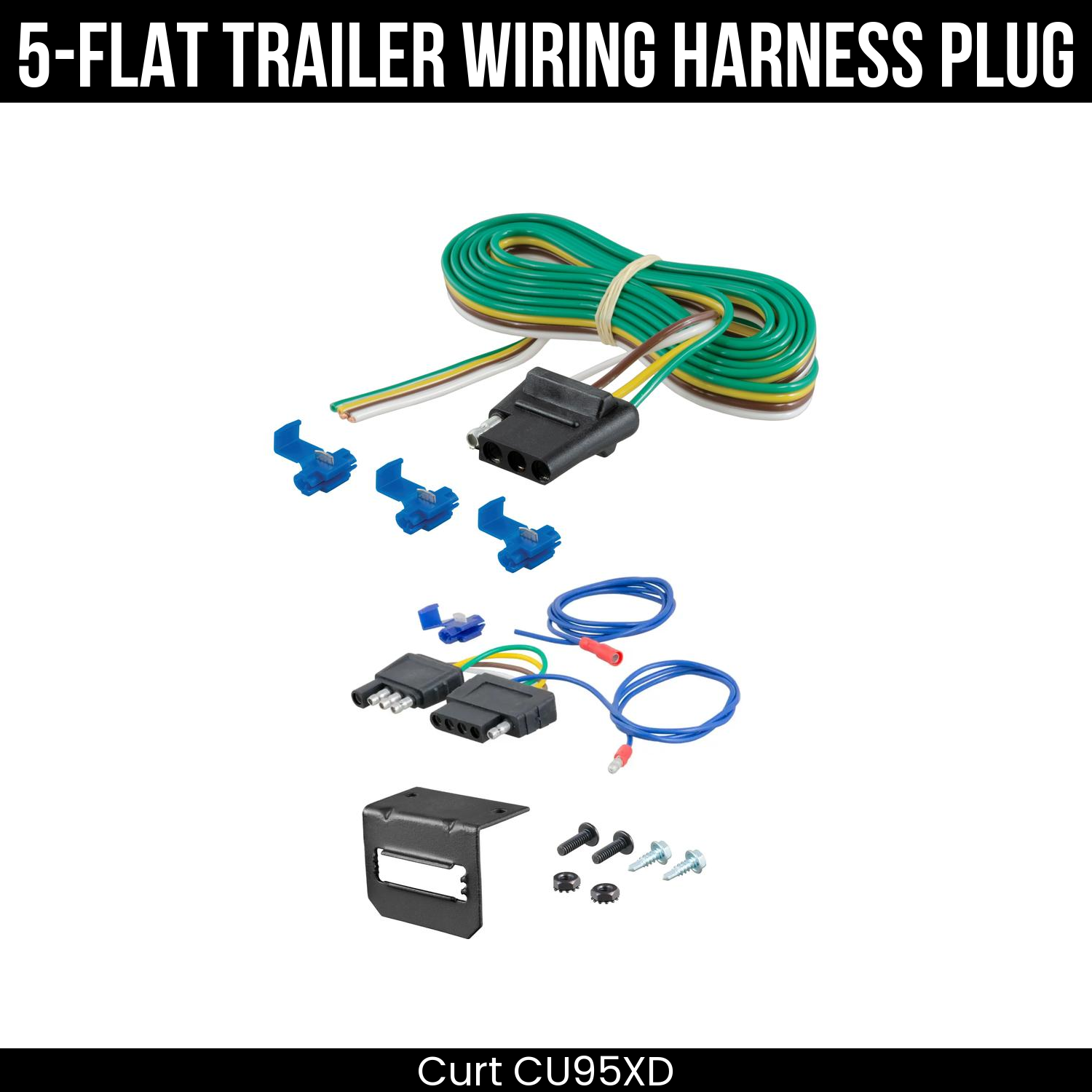 Trailer Wiring 5-Flat Plug w/ Bracket