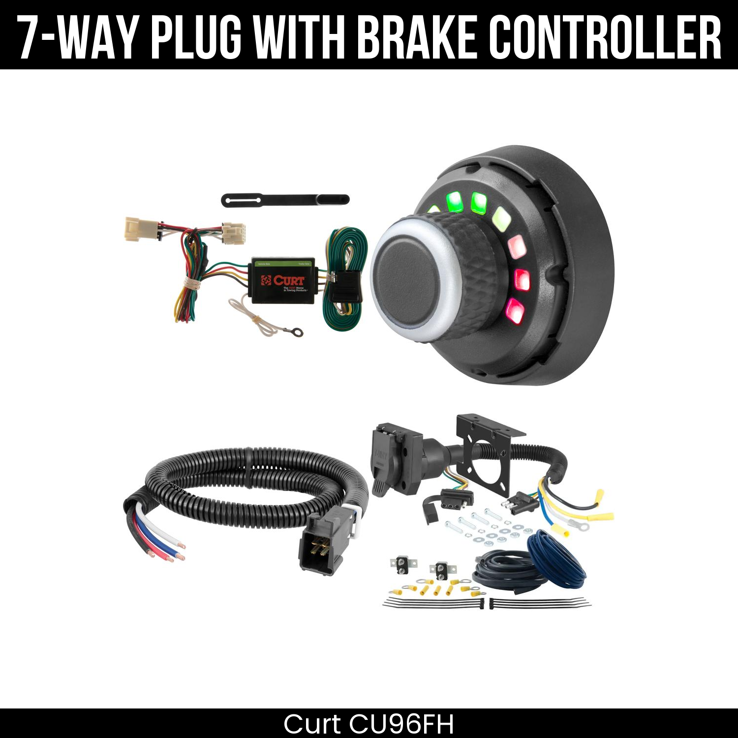 Trailer Wiring 7-Way Plug w/ Bracket , Spectrum Brake Control