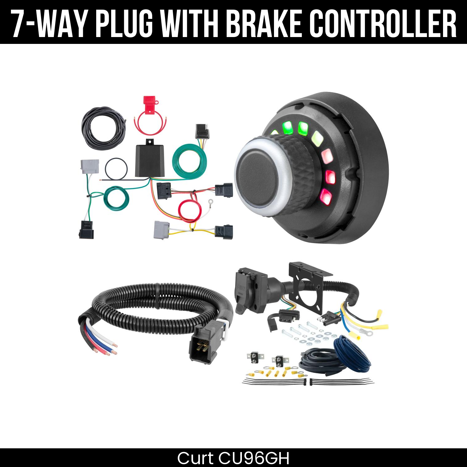 Trailer Wiring 7-Way Plug w/ Bracket , Spectrum Brake Control