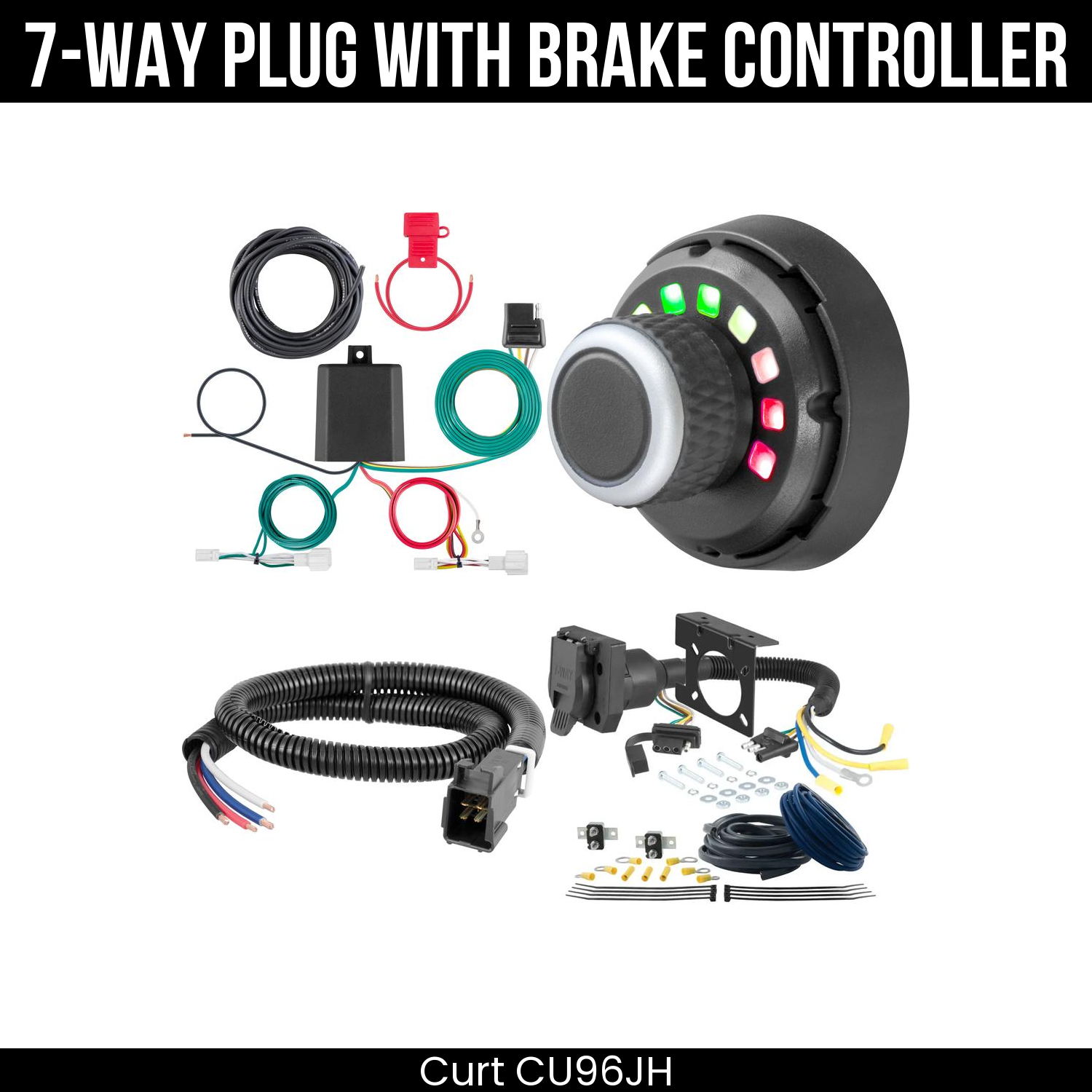 Trailer Wiring 7-Way Plug w/ Bracket , Spectrum Brake Control