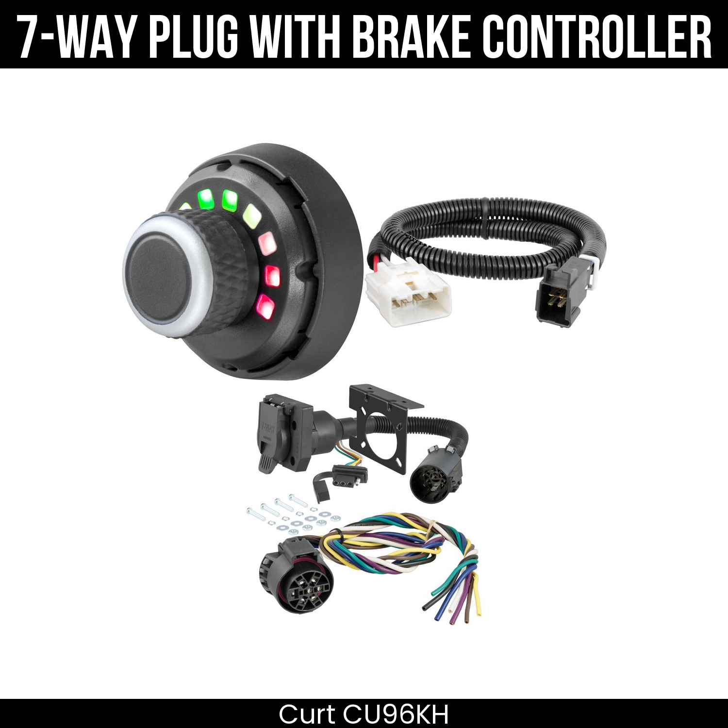 Trailer Wiring 7-Way Plug w/ Bracket , Spectrum Brake Control