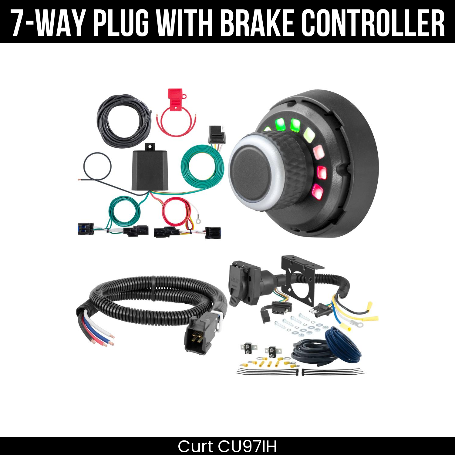 Trailer Wiring 7-Way Plug w/ Bracket , Spectrum Brake Control