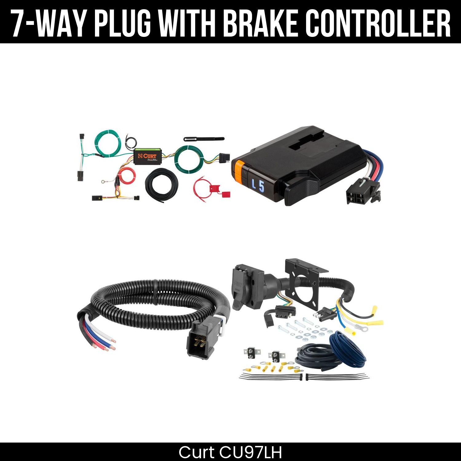 Trailer Wiring 7-Way Plug w/ Bracket , Discovery Next Brake Control