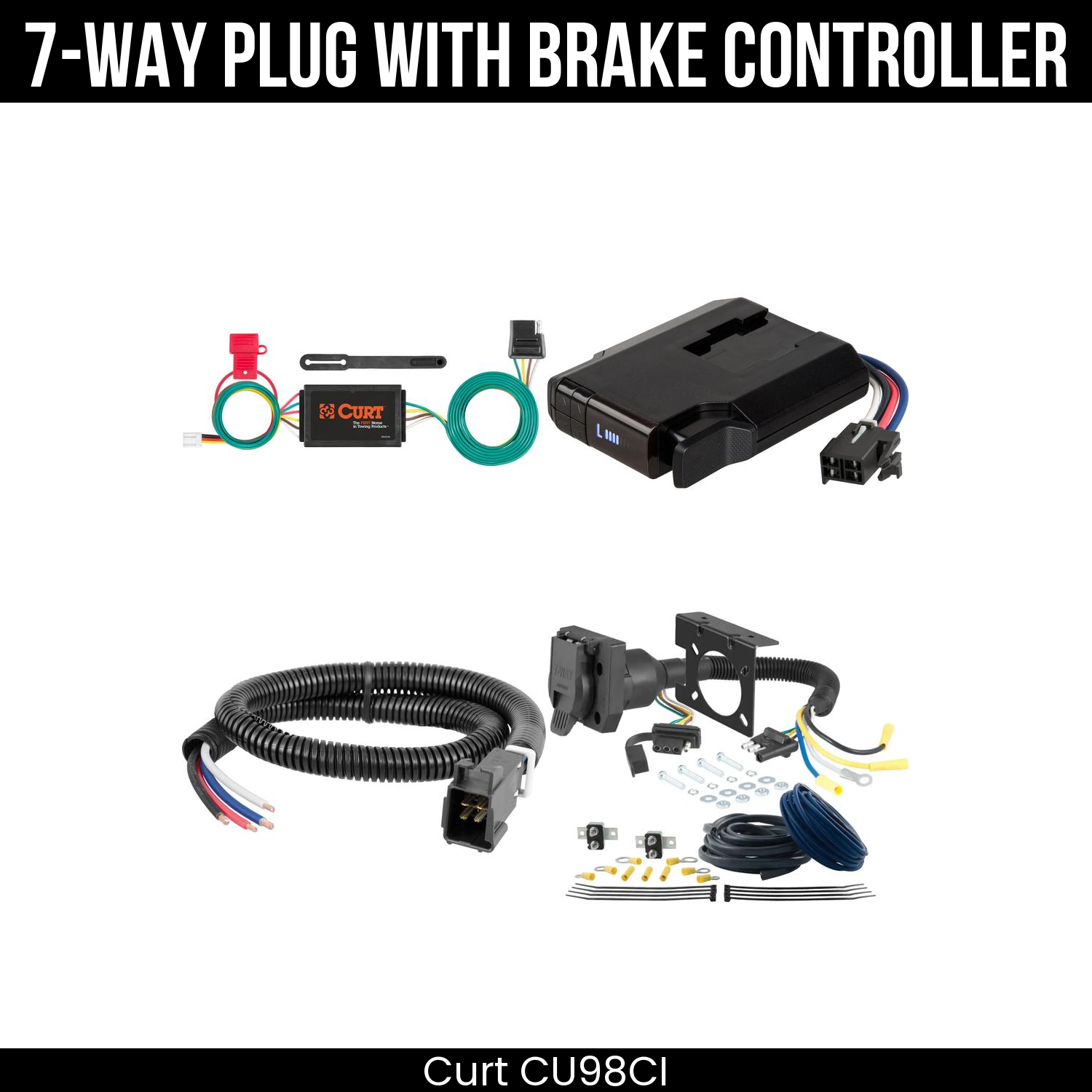 Trailer Wiring 7-Way Plug w/ Bracket , Venturer Brake Control