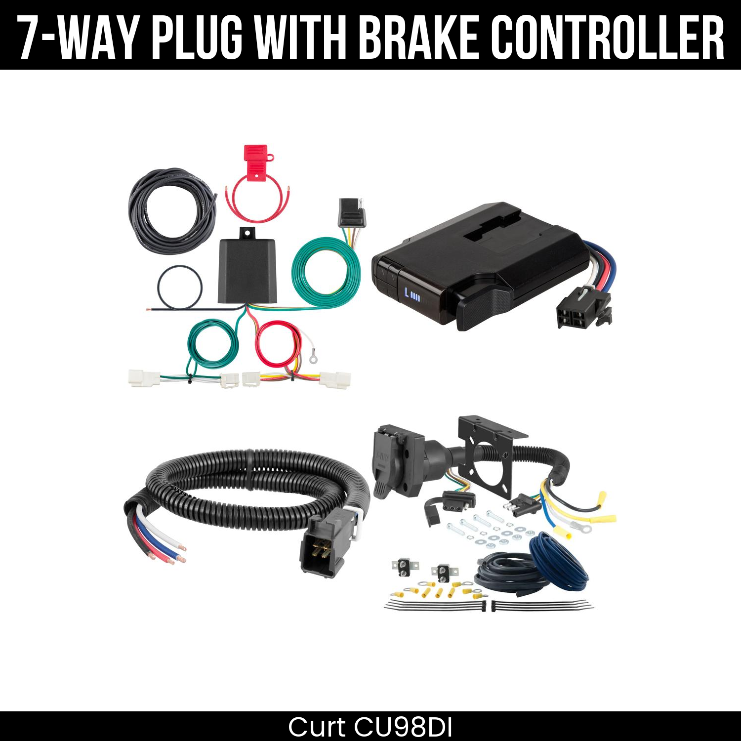 Trailer Wiring 7-Way Plug w/ Bracket , Venturer Brake Control