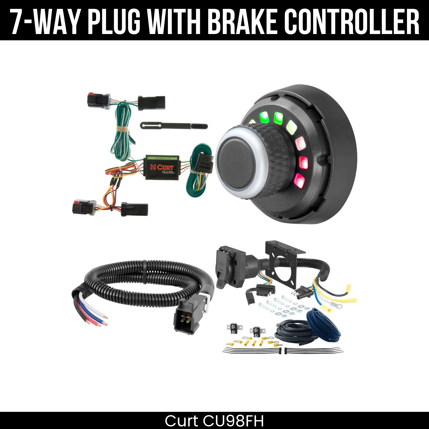 Trailer Wiring 7-Way Plug w/ Bracket , Spectrum Brake Control