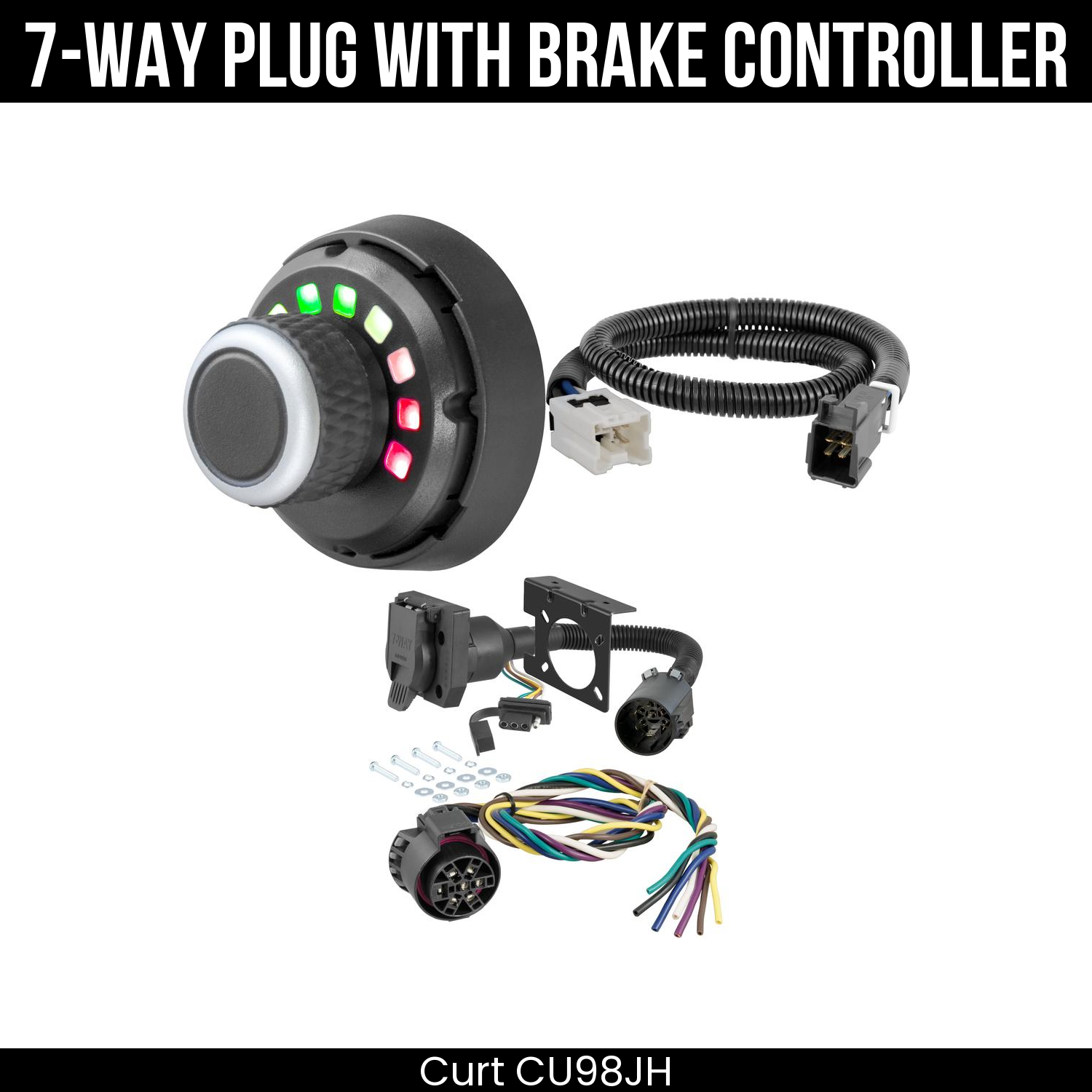 Trailer Wiring 7-Way Plug w/ Bracket , Spectrum Brake Control