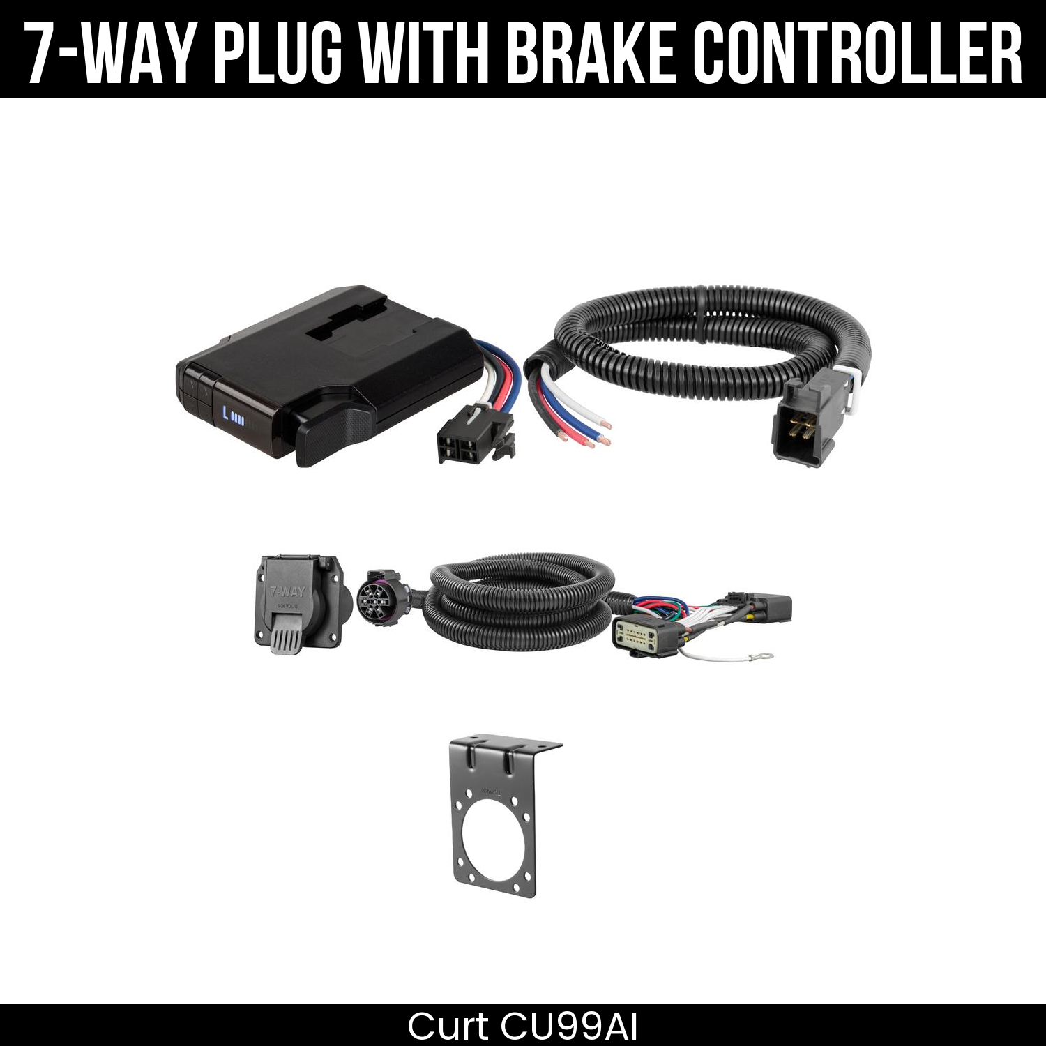 Trailer Wiring 7-Way Plug w/ Bracket , Venturer Brake Control