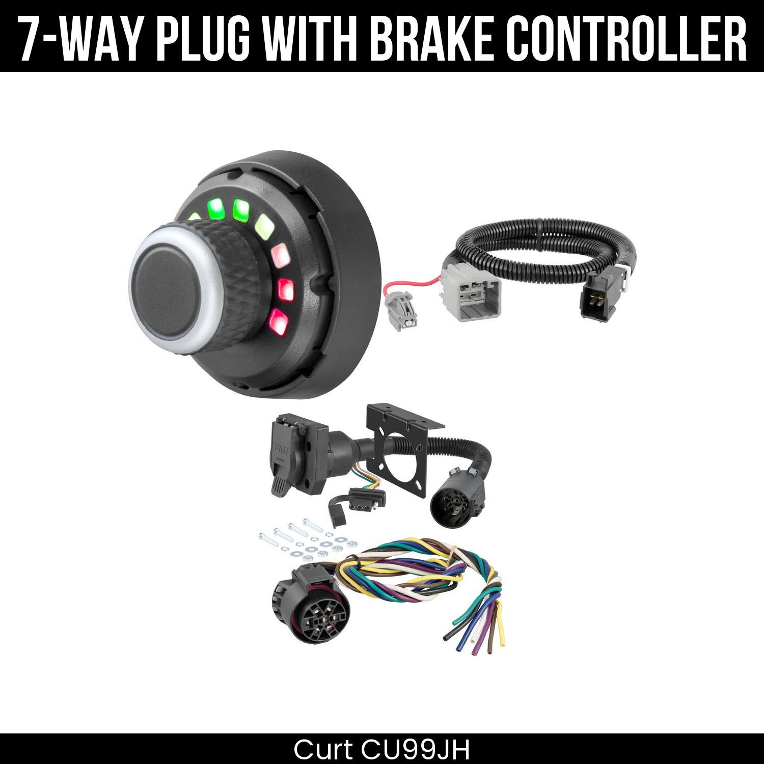 Trailer Wiring 7-Way Plug w/ Bracket , Spectrum Brake Control