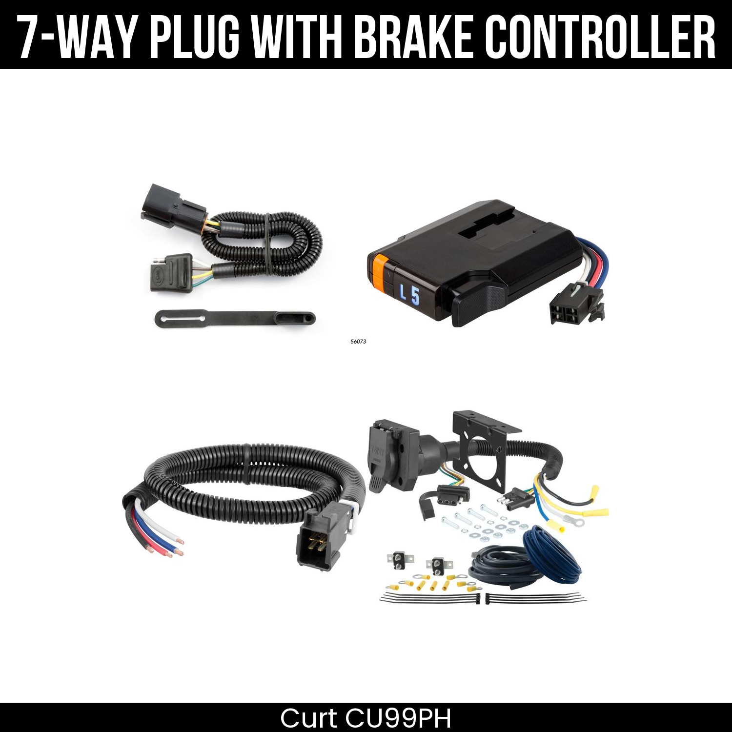 Trailer Wiring 7-Way Plug w/ Bracket , Discovery Next Brake Control