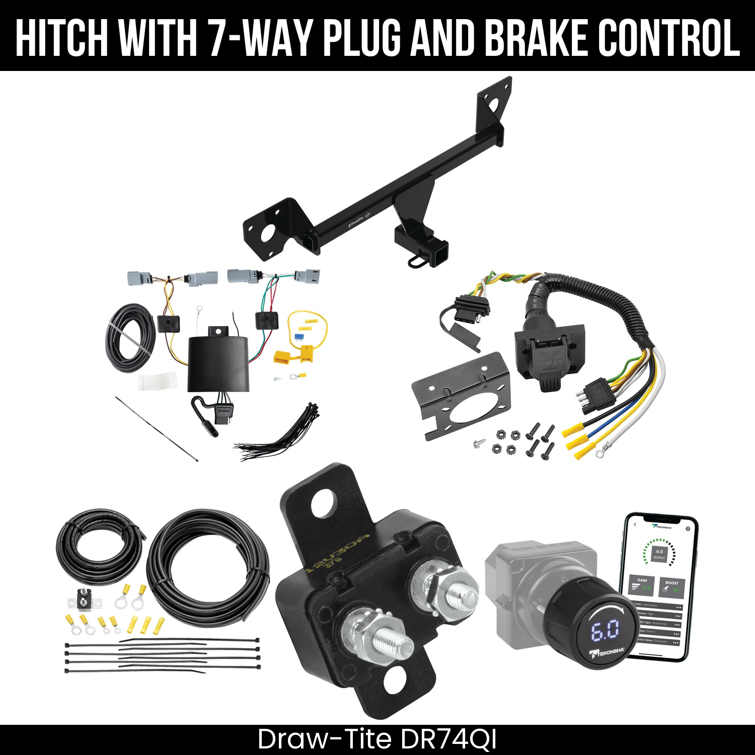 Draw Tite DR74QI Hitch With 7 Way Plug And Brake Control Bundle Featureimg