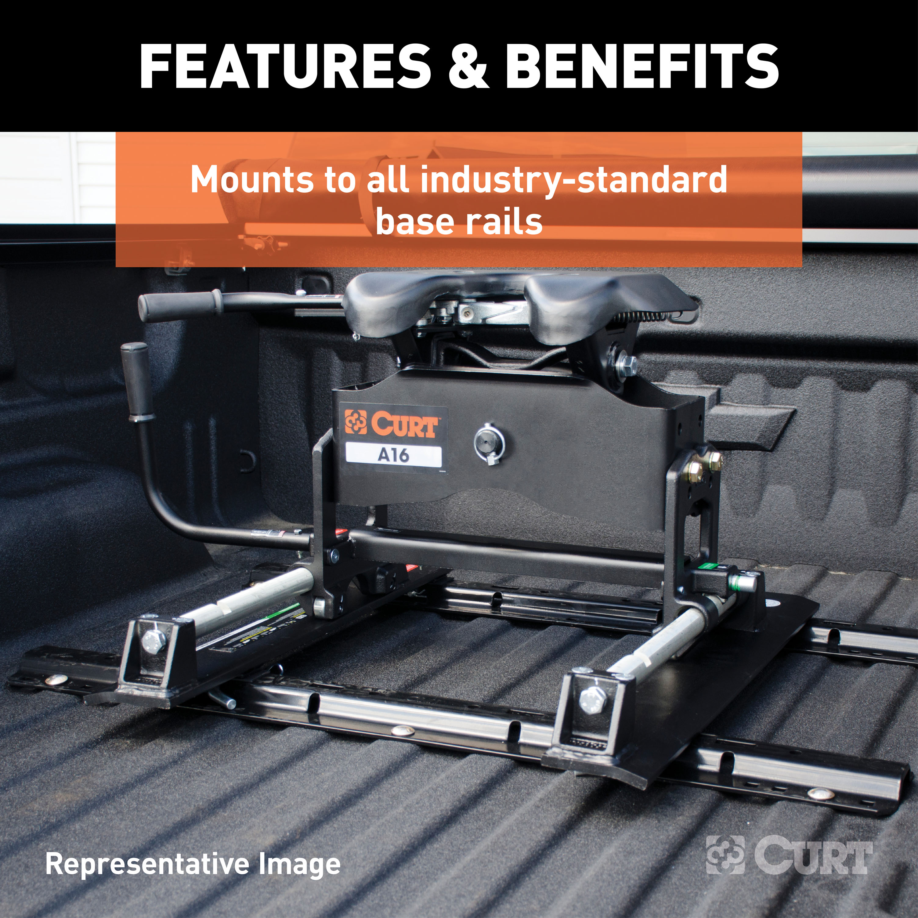 Curt Q20 Dual Jaw Sliding 5th Wheel Trailer Hitch for 2003-2013 Dodge Ram 2500 and 2003-2012 Ram 3500 - For Short Beds (20K Towing Capacity) CU71AA