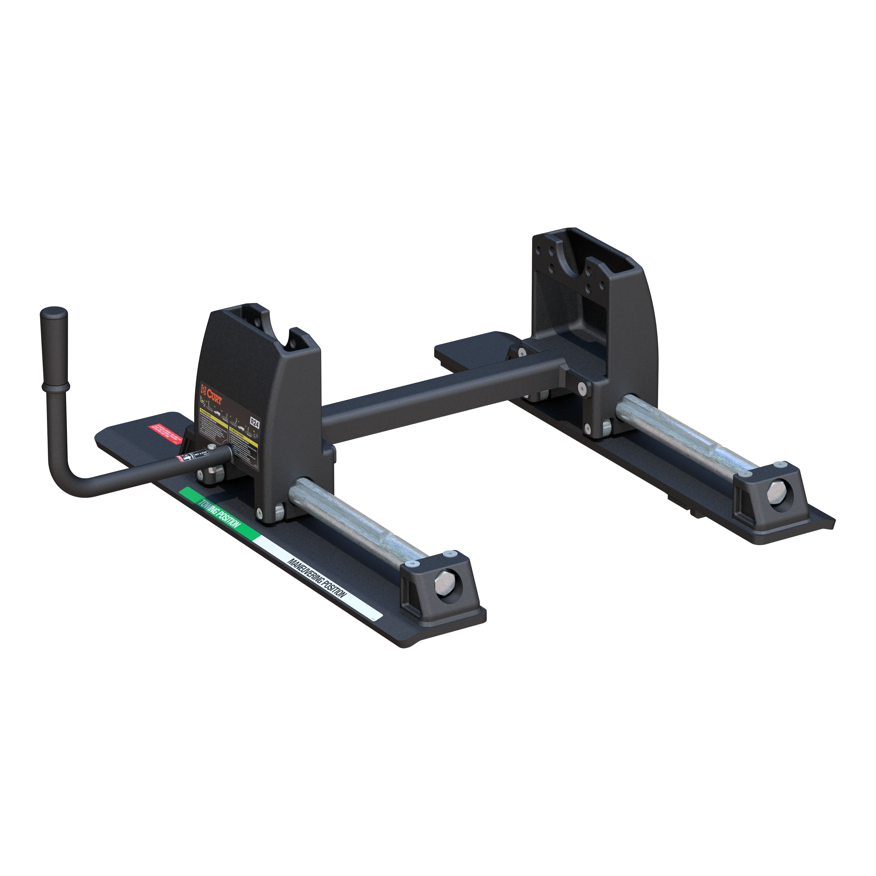 Curt Q24 Dual Jaw Sliding 5th Wheel Trailer Hitch (24K Towing Capacity) for Short Beds on Select Chevy GMC Ford Dodge Ram Trucks CU47AA