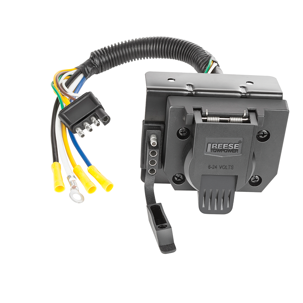 Trailer Wiring 7-Way Plug w/ Bracket