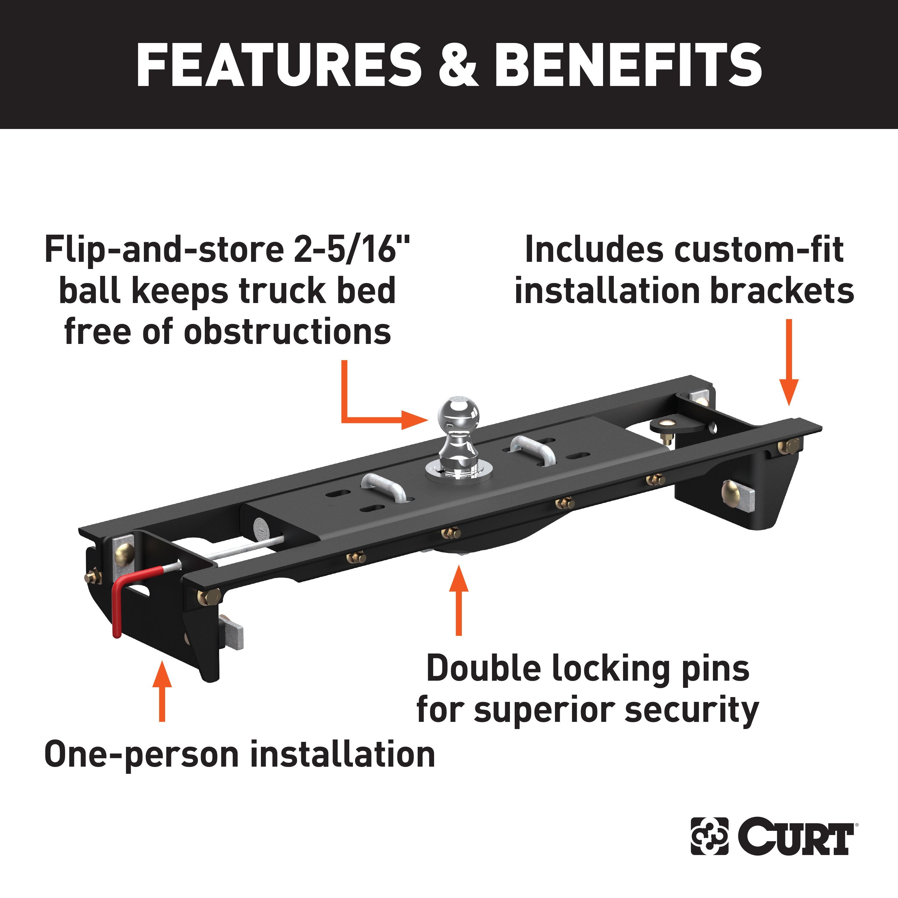 Double Lock EZr Gooseneck Hitch,Double Lock EZr Gooseneck Install Brackets