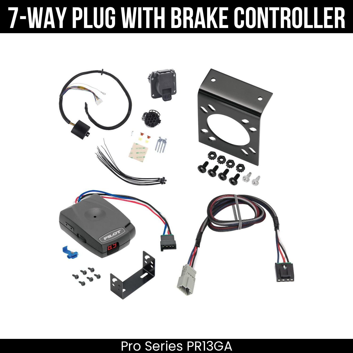 Trailer Wiring 7-Way Plug w/ Bracket , Pro Series Pilot Brake Control