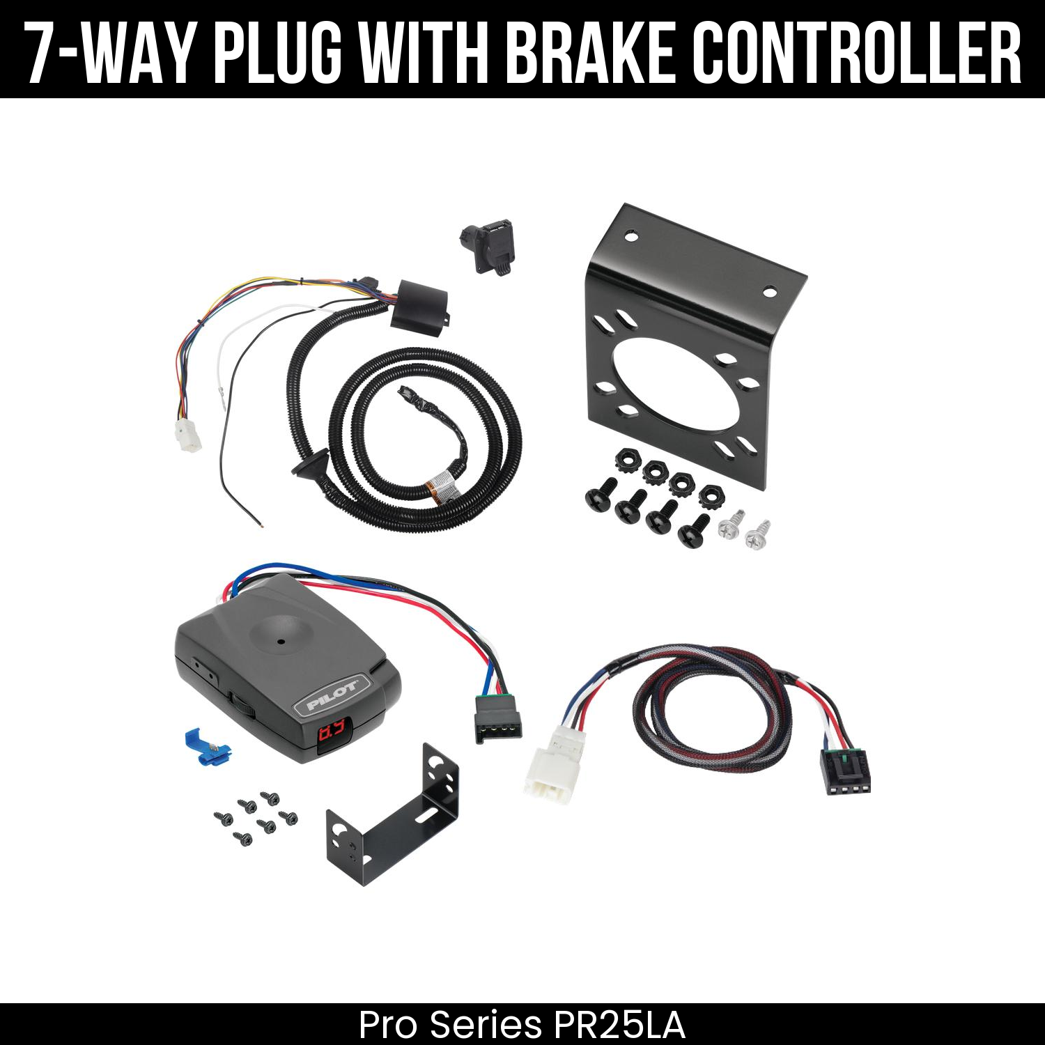 Trailer Wiring 7-Way Plug w/ Bracket , Pro Series Pilot Brake Control