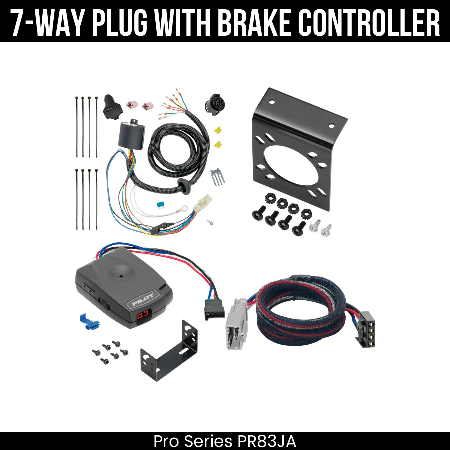 Trailer Wiring 7-Way Plug w/ Bracket , Pro Series Pilot Brake Control