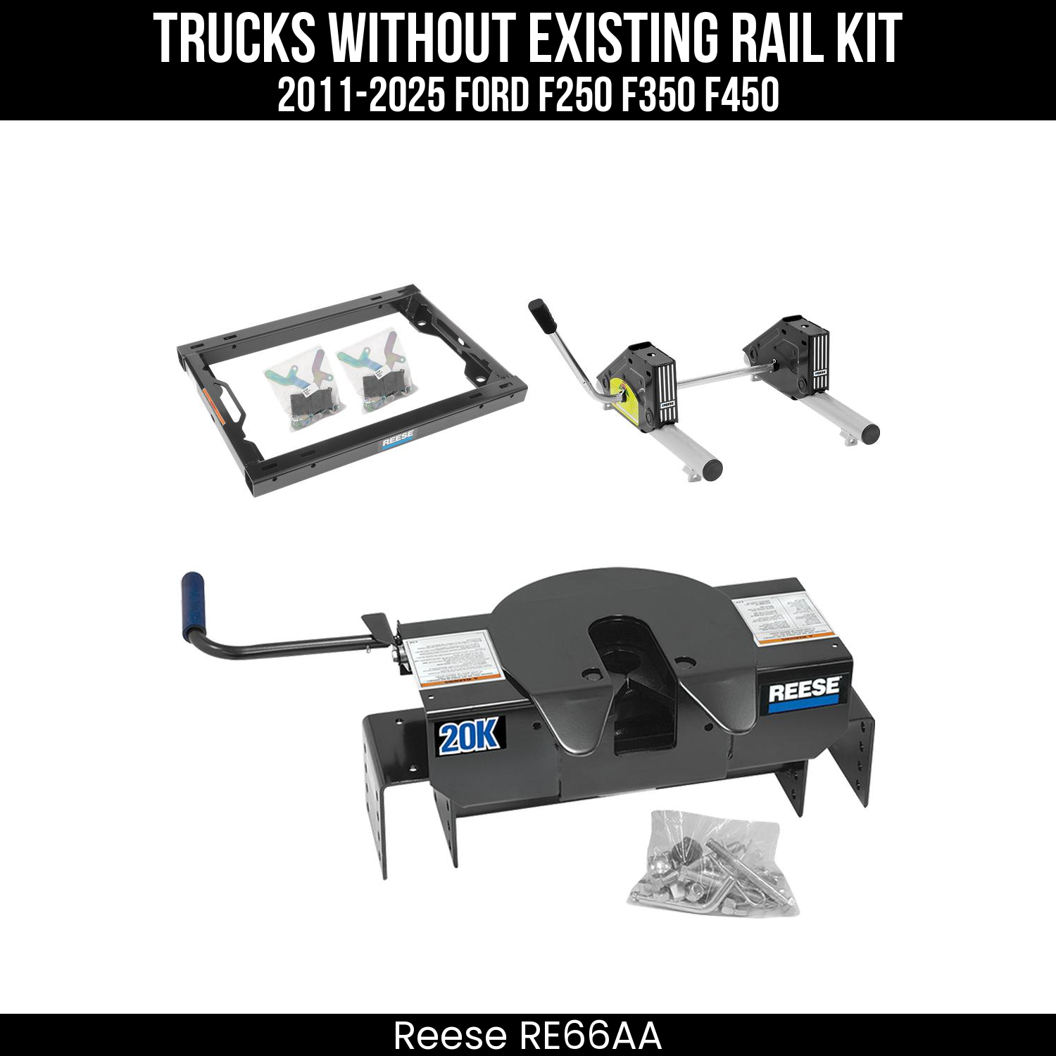 Rail Kit Adapter,5th Wheel Round Tube Slider,5th Wheel Hitch