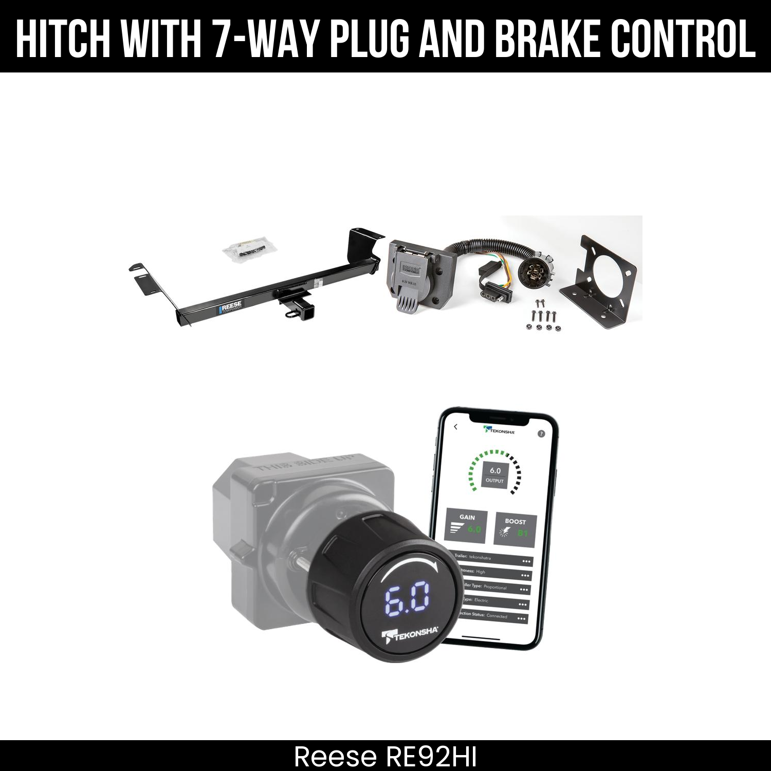 Reese RE92HI Hitch With 7 Way Plug And Brake Control Bundle Featureimg
