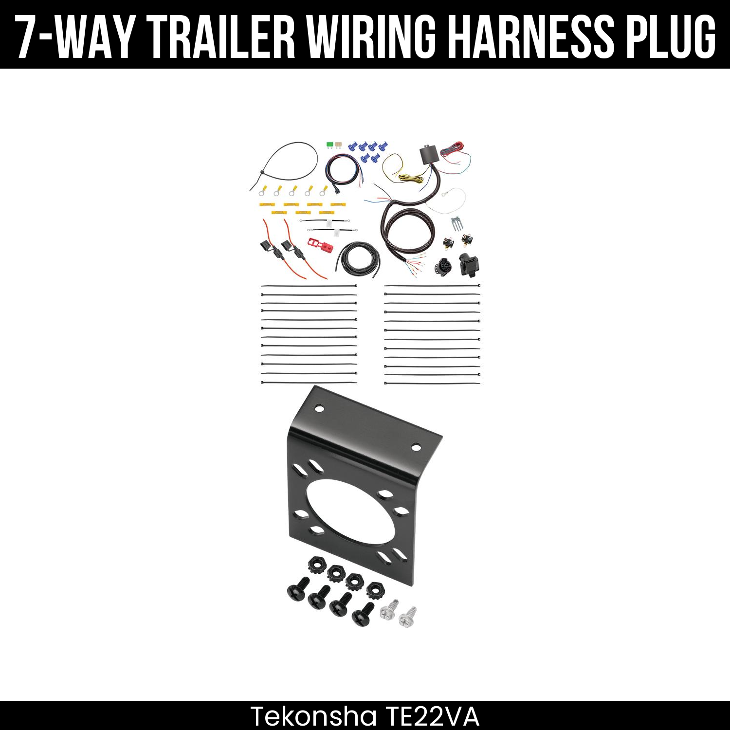 Trailer Wiring 7-Way Plug w/ Bracket