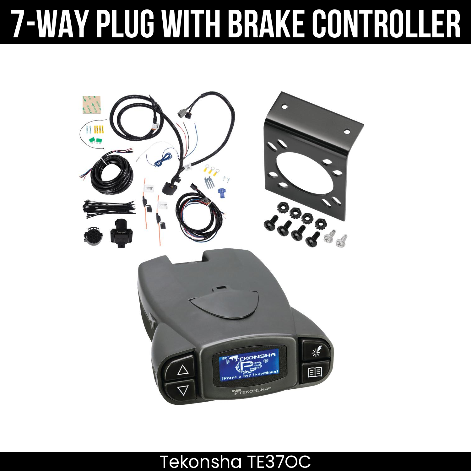 Trailer Wiring 7-Way Plug w/ Bracket , Tekonsha Prodigy P3 Brake Control