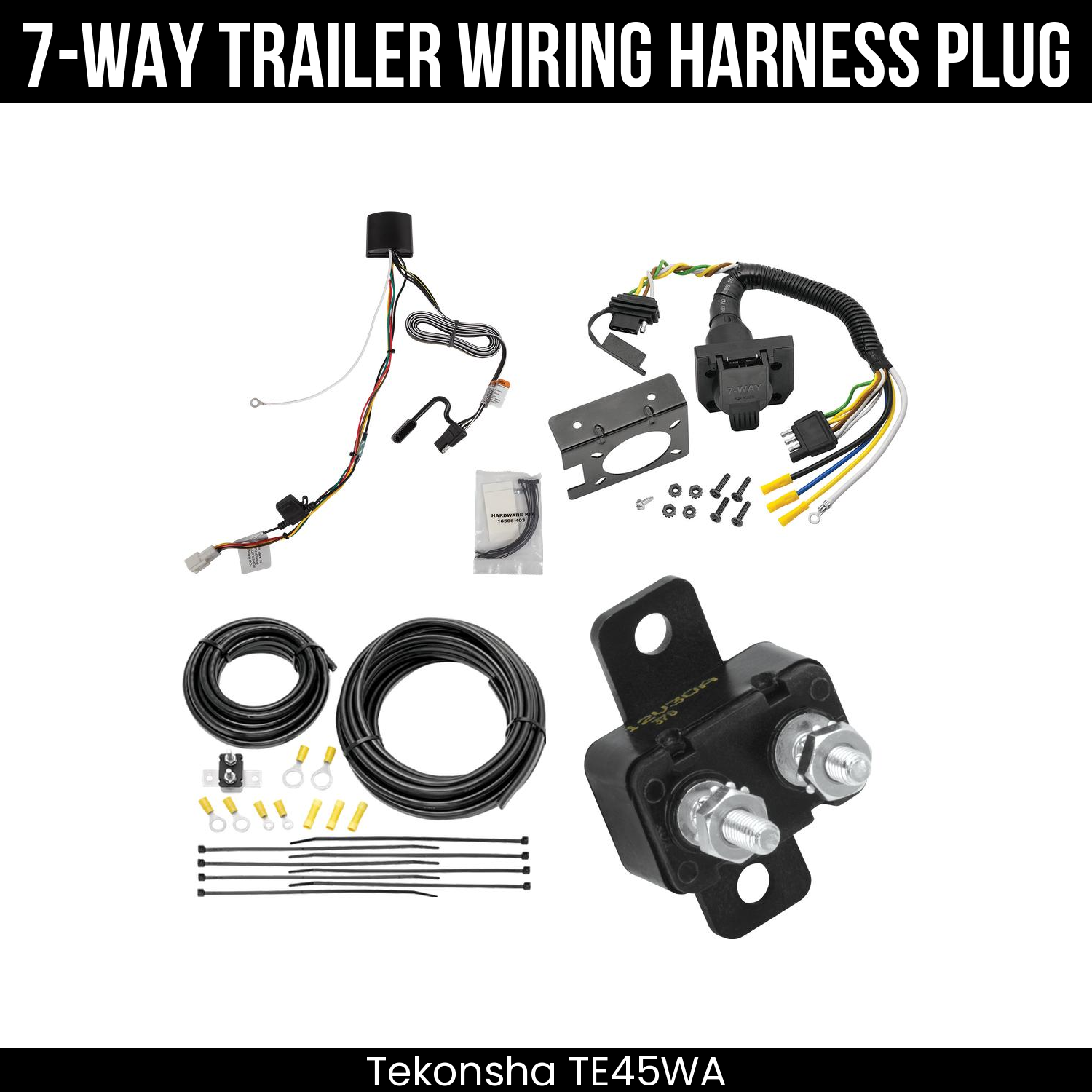 Trailer Wiring 7-Way Plug w/ Bracket