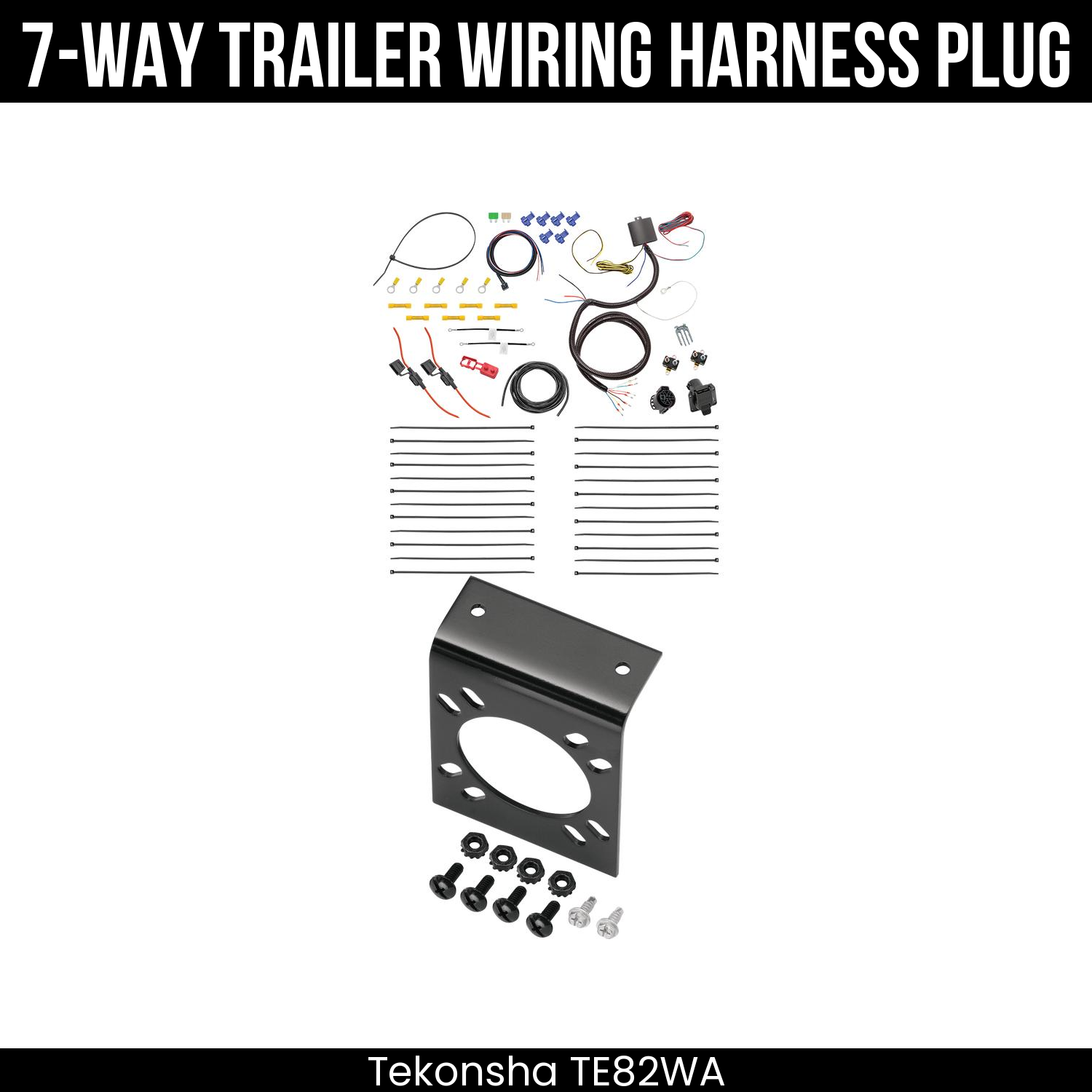 Trailer Wiring 7-Way Plug w/ Bracket