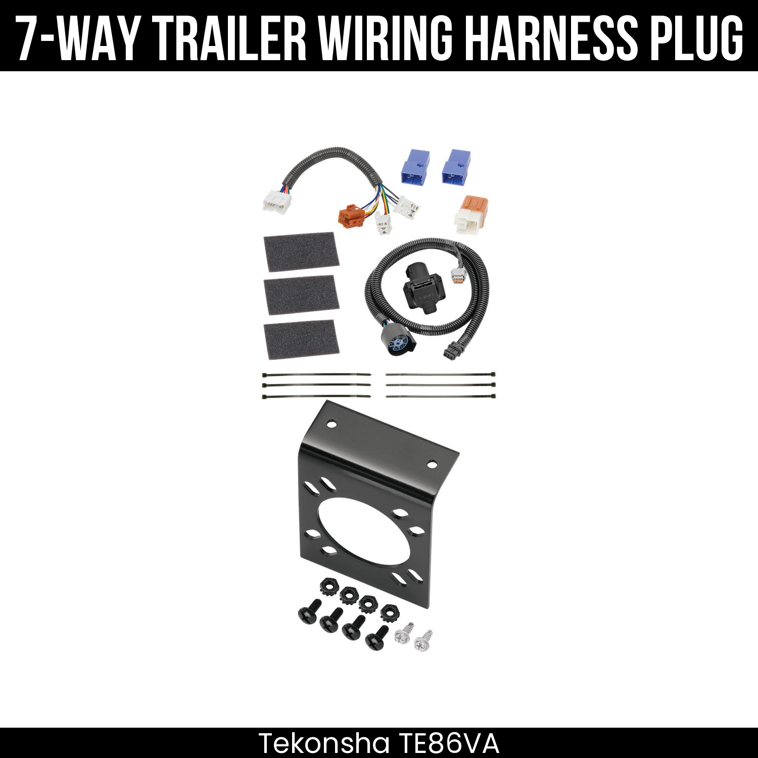 Trailer Wiring 7-Way Plug w/ Bracket